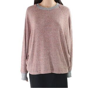 COA Knit Top Womens Small S Gray Striped Crewneck‎